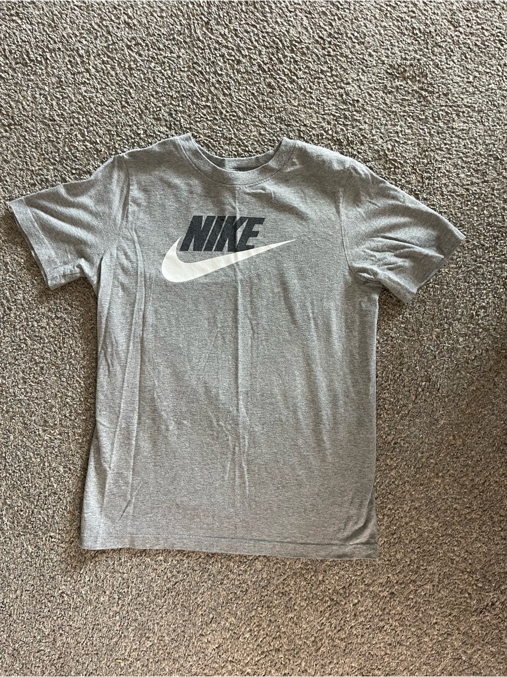Nike Boy's Gray Logo Short Sleeve T-Shirt